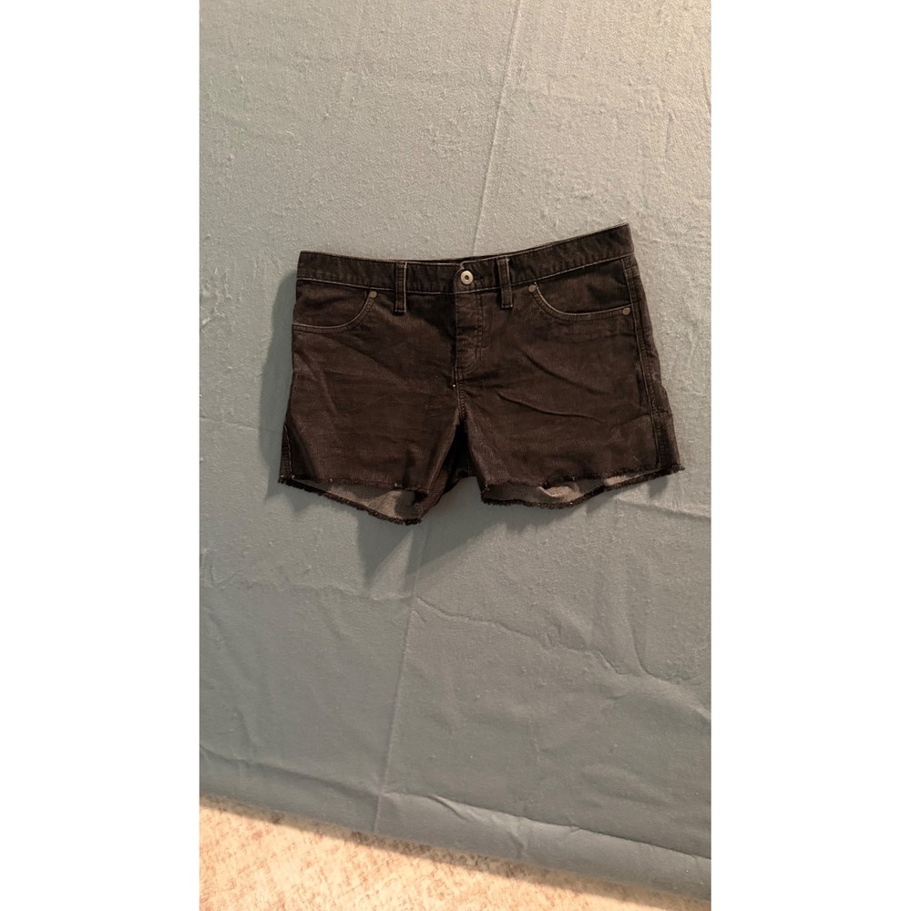 Carve Designs Black Corduroy Cut Off Shorts Womens Size 6 Organic Cotton Stretch